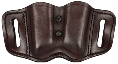1791 Gunleather MAGF22SBRA MAG-F Double Mag Holster Signature Brown Leather Belt Slide Compatible w/ Double Stack Ambidextrous