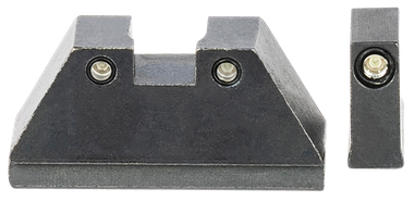 AmeriGlo GL813 Optic Compatible Sight Set for GlockXL Tall Green Tritium Black Outline Front Sight-Green Tritium Black Outline Rear Sight
