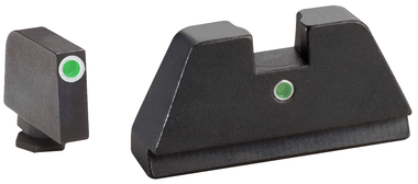 AmeriGlo GL191 Optic Compatible Sight Set for GlockXL Tall Green Tritium White Outline Front Sight-Green TritiumRear Sight