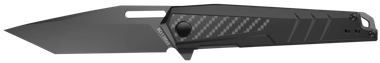 Real Avid AVRAV6 RAV-63.40" Folding Tanto Plain Titanium 8Cr13MoV SS Blade, Black Textured Aluminum/Carbon Fiber Handle, Clamshell Pkg