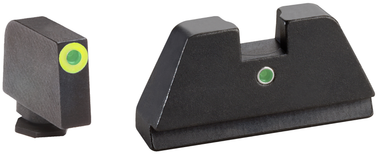 AmeriGlo GL391 Optic Compatible Sight Set for GlockXL Tall Green Tritium LumiGreen Outline Front Sight-Green TritiumRear Sight