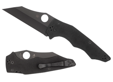Spyderco C253GPBBK YoJumbo3.98" Folding Wharncliffe Plain Black DLC CPM S30V SS Blade/Black Textured G10 Handle Includes Pocket Clip