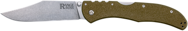 Cold Steel CS20KR7 Range BossFolding Clip Point Plain 4034 SS Blade/5.25" OD Green Zy-Ex Handle