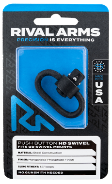 Rival Arms RA-RA92S1B HD SwivelBlack Manganese Phosphate Steel with 1.25" Loop & Push Button