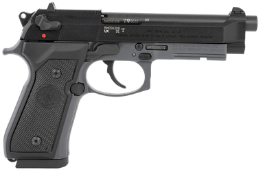 Beretta USA J90A192FSRF58 92FSRFull Size Frame 22 LR 10+1 5.30" Black Steel Barrel, Black Bruniton Serrated Slide, Sniper Gray Aluminum Frame w/Beavertail & Picatinny Rail, Ambidextrous