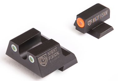 Night Fision CNK027007OGW Tritium Night Sights for CanikGreen Tritium Orange Outline Front Sight-Green Tritium White Ring Rear Sight TP9SF/TP9SF Elite