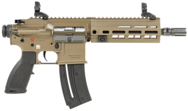 HK 81000530 416Sports South Exclusive 22 LR 20+1 8.50" Black Steel Threaded Barrel, Flat Dark Earth Aluminum w/M-LOK & Picatinny Rail Receiver, Black Polymer Grip, Right Hand