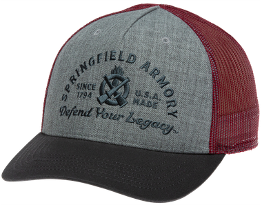 Springfield Armory GEP2381 Defend Your Legacy Brewery Hat Gray/Graphite/Maroon Adjustable Snapback OSFA Structured