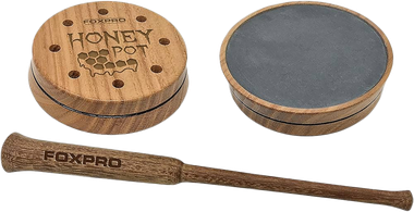 Foxpro HPSLATE Honey PotFriction Call Attracts Turkeys, Natural Honey Locust Wood/Slate