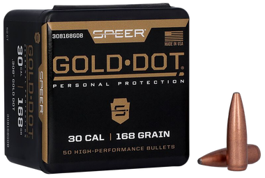 Speer 308168GD Gold Dot30Cal 168gr Soft Point 50 Per Box/20 Case