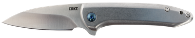 CRKT 5385 Delineation2.94" Folding Wharncliffe Plain Satin 8Cr13MoV SS Blade/ Satin Stainless Steel Handle Includes Pocket Clip