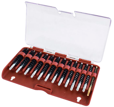 Tipton 615333 Bore Brush Set.17-.45 Cal Rifle Firearm 8-32/5-40 Thread Stainless Steel Nylon Bristles Bronze Includes Storage Box