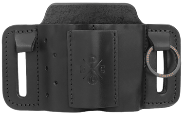 1791 Gunleather MNESMFBLKA EDC Mini Easy Slide OWB Black Leather Belt Slide Ambidextrous