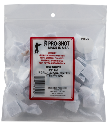 Pro-shot Cleaning Patches, Proshot 3/4-1000 17-22c 3/4" Patch 1000