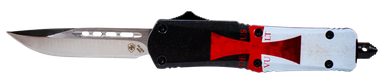 Templar Knife Us Flag, Temp Stk332Small Templar Flag Drop Point Silver