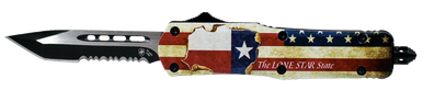 Templar Knife Texan, Temp Stx-531Small Texan Tanto Serrated 440c Blk