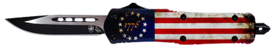 Templar Knife Betsy Ross Flag, Temp Sbrf331 Smll Betsy Ross Flag Drop Point Black