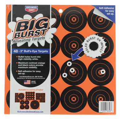 Birchwood Casey Big Burst, Bir 36348 Big Burst 3"Targets 48pk