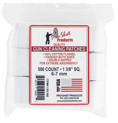 Pro-shot Cleaning Patches, Proshot 13/8-5006mm-7mm 13/8 Patch 500