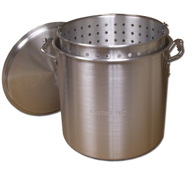 King KookerKK32-32 Qt. Aluminum Pot with Basket and Lid