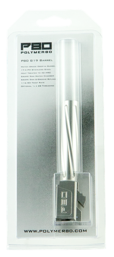 Polymer80 G19 Gen1-4 Compatible, P80 G19-f-ssGlk19 Fluted Brl Ss
