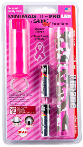 Maglite Mini Pro & Sabre Pepper Spray, Mlt Sp2pue6 Mini Pro And Pepper Spray Pinkcamo