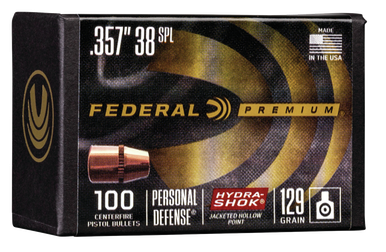 Federal Hydra-shok Component, Fed Pb38hs129 Bull .357 129hs100/4