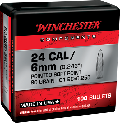 Winchester Ammo Centerfire Rifle, Win Wb243psp80 Bul 243 80 Psp100