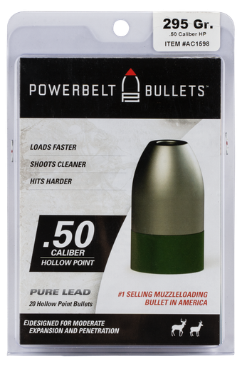 Powerbelt Bullets Pure Lead, Cva Ac1572Powerbelt50 348 Lhp15