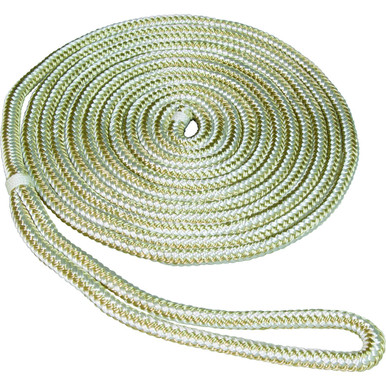 SeaSense 0.625 in X 20 ft Double Braid Dockline Gold White