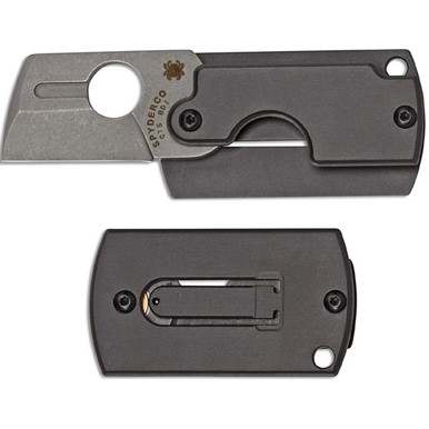 Spyderco Dogtag Folder 1.19 in Plain Black Aluminum Handle