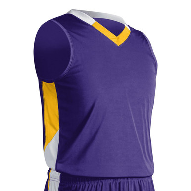 Champro Youth Rebel Basketball Jersey Purp Gold White Large