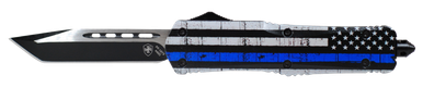 Templar Knife Back The Blue, Temp Lbtb231 Large Back The Blue Tanto Black