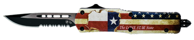 Templar Knife Texan, Temp Ltx-631Large Texan Drop Point Serrated 440c