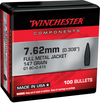 Winchester Ammo Centerfire Rifle, Win Wb762mc147 Bul 308147 Fmjbt100