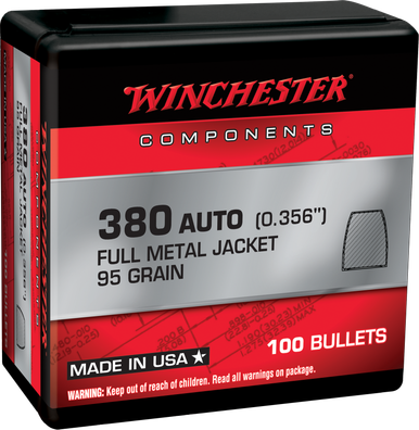Winchester Ammo Centerfire Handgun, Win Wb380mc95Bul 380 95 Fmj100