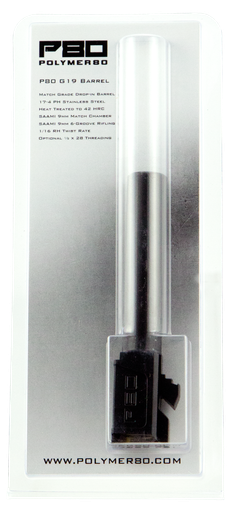 Polymer80 G19 Gen1-4 Compatible, P80 G19-s-dlc Glk19 Std Barrel Blk