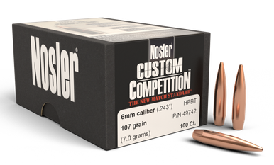 Nosler Custom Competition, Nos 49742 Cust Comp6mm 107Hpbt100