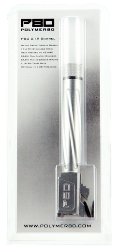 Polymer80 G19 Gen1-4 Compatible, P80 G19-tf-ss Glk19 Flute/thrd Ss