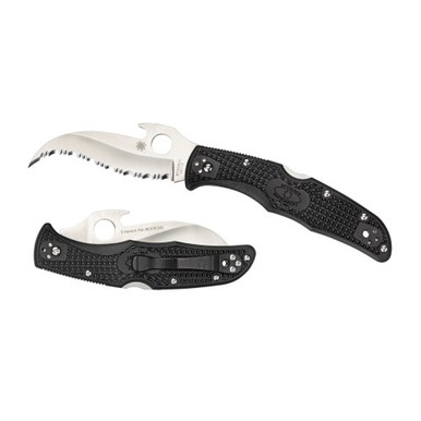 Spyderco Matriarch 2 Wave Folder 3.57 in Serrated Black FRN