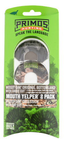 Primos Mouth Yelper, Primos Ps1231 2-pack Camo Mouthcall Mossy Oak Box