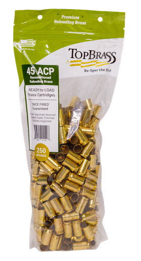 Top Brass Llc Premium Reconditioned, Top Brass 7b045acpcy-250 Unp Brass 45acp 250