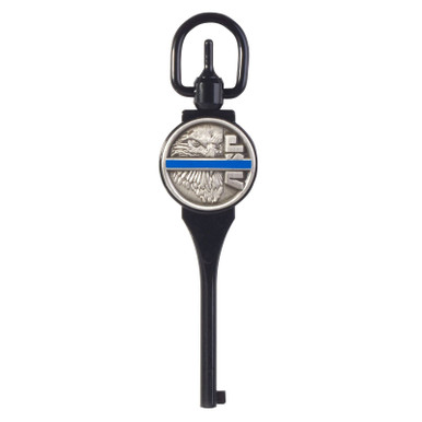 ASP Blue Line Guardian Logo Handcuff Keys G1 Black Chrome