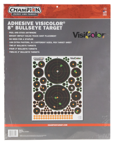 Champion Targets Visicolor, Champ 46137 Bulls Eye Variety 5pk