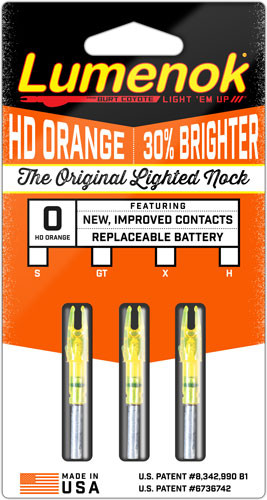 Lumenok Lighted Nock - Gt-series Hd Orange 3pk