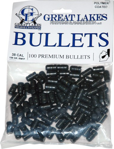 Great Lakes Bullets .38/.357 - .358 158gr Lead-rnfp Poly 100