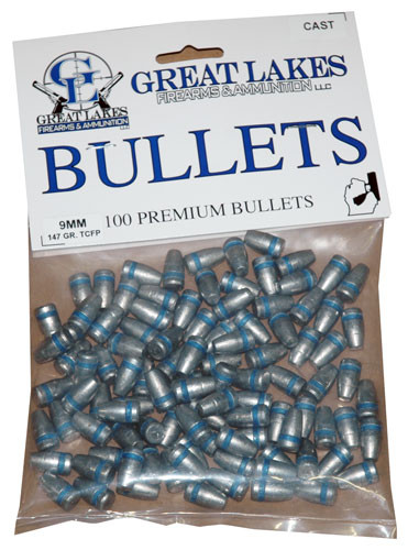 Great Lakes Bullets 9mm - .356 147gr. Lead-tcfp 100ct