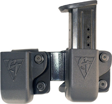 Comp-tac Twin Mag Pouch Belt - Clip Lsc #19 Shield 9/40 Black