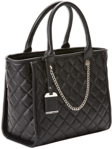 Bulldog Tote Purse, Bdog Bdp-058Tote Quilted Nyl Purse Hlstr Black