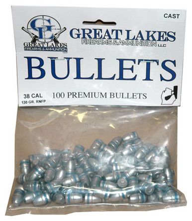 Great Lakes Bullets .38/.357 - .358 130gr. Lead-rnfp 100ct